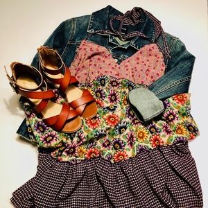 Lucky Brand purple floral empire midi sundress